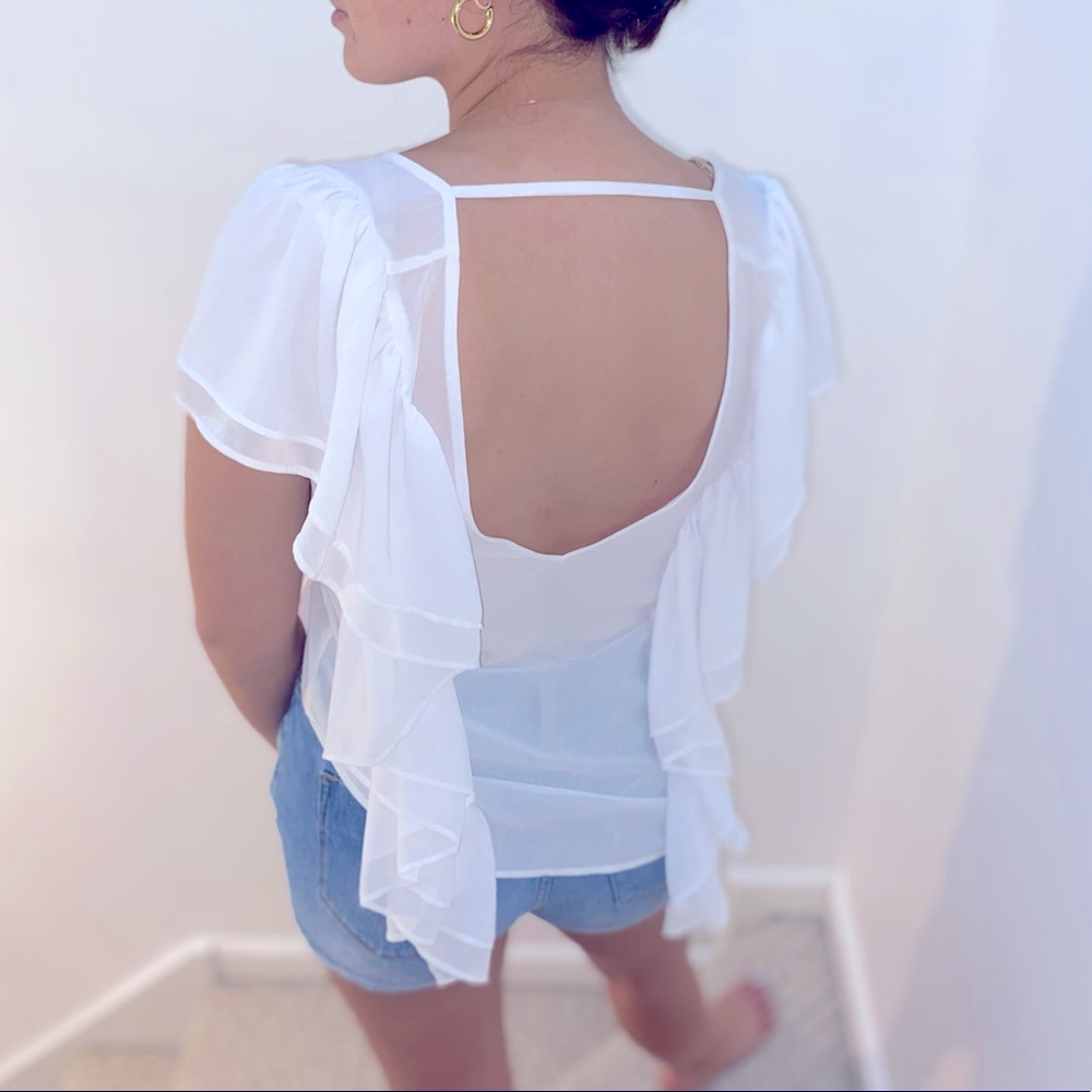 Gianni Bini Ruffle Short Sleeve Top